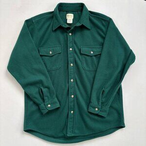 VTG Melton Sportsmaster Shirt Adult Large Dark Green Fleece Polartec Made In USA